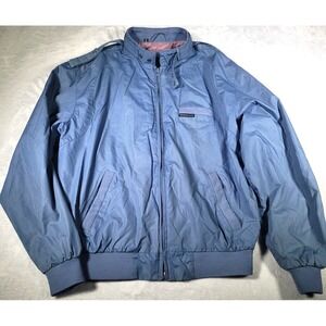 VTG Members Only Jacket Mens Size 42L Blue Bomber Racer Jacket Casual Full Zip